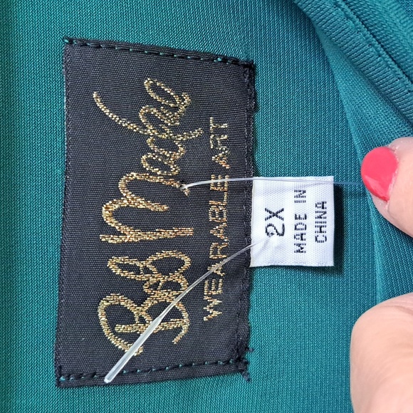 Bob Mackie Teal Green Sequin/Gem Lined Formal Dress. Size 2X NWT - Picture 6 of 11